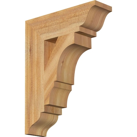 Ekena Millwork Balboa Traditional Rough Sawn Bracket, Western Red Cedar, 4"W x 14"D x 18"H BKT04X14X18BOA01RWR